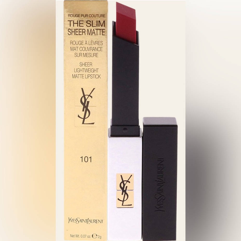 YSL ROUGE PUR COUTURE THE SLIM SHEER MATTE, 101 Rouge Libre